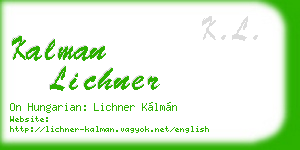 kalman lichner business card