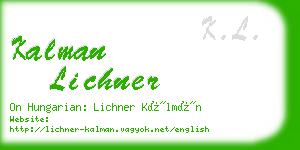 kalman lichner business card